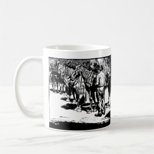 Cowboy and Horses Country Western Rodeo Art Coffee Mug