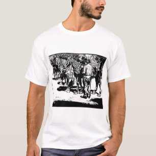 Cowboy and Horses Country Western Rodeo Art T-Shirt