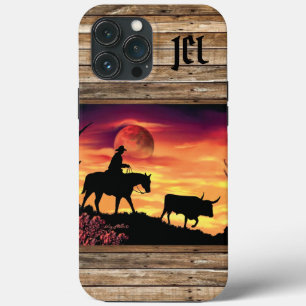 Cowboy And Longhorn Steer Case-Mate iPhone Case