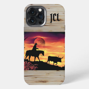 Cowboy And Longhorn Steer Case-Mate iPhone Case