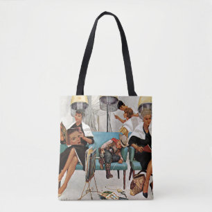 Cowboy Asleep in Beauty Salon Tote Bag