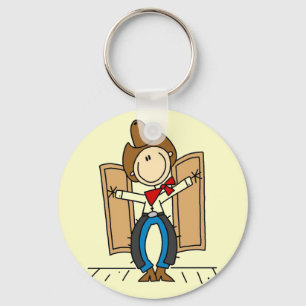 Cowboy at Saloon Tshirts and Gifts Key Ring