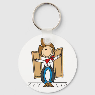 Cowboy at Saloon Tshirts and Gifts Key Ring