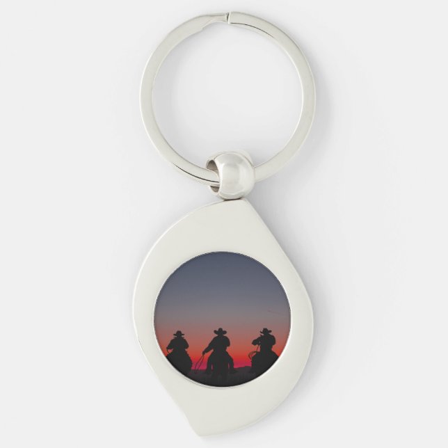 cowboy at sunset key ring (Front)