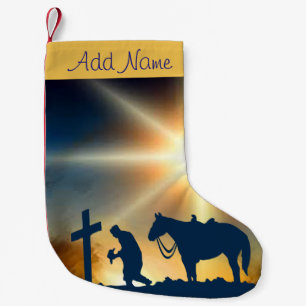 Cowboy At The Cross Christmas Stocking