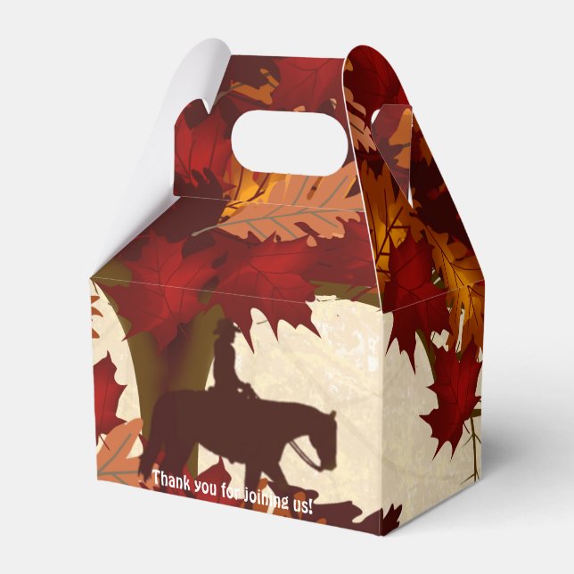 Cowboy Autumn Gable Party Favour Box (Front Side)