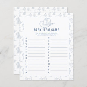 Cowboy - Baby Item Game. Baby Shower Game