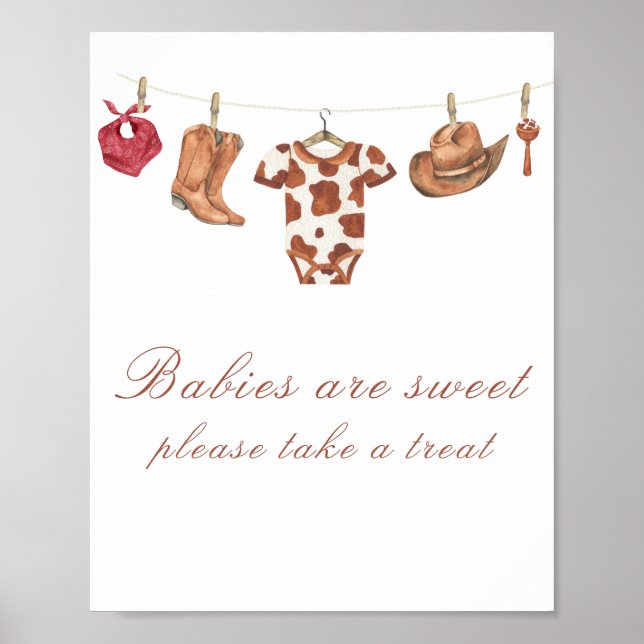 Cowboy baby shower - Babies are sweet Poster (Front)