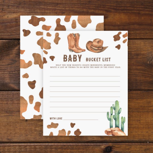 Cowboy Baby shower Baby bucket list (Creator Uploaded)