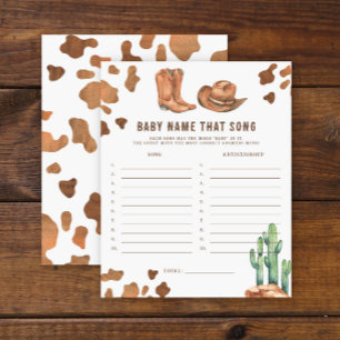 Cowboy Baby Shower - Baby name that song