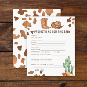 Cowboy baby shower - baby predictions and advice