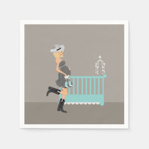 Cowboy Baby Shower -Blonde - Country Western Theme Napkin