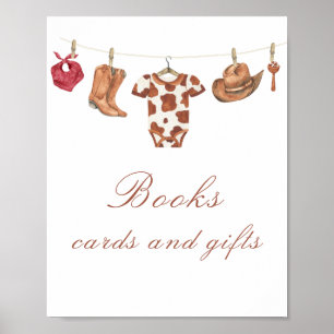 Cowboy baby shower - books, cards and gifts  poster