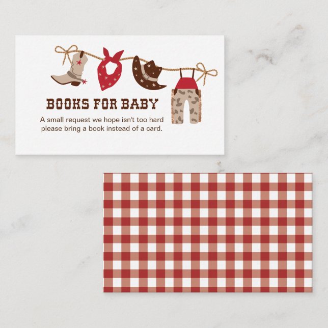 Cowboy Baby Shower Books for Baby Enclosure  (Front/Back)