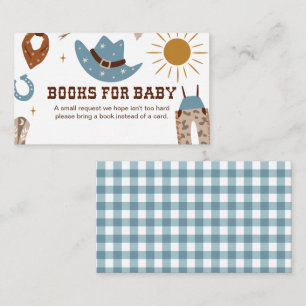 Cowboy Baby Shower Books for Baby Enclosure Card