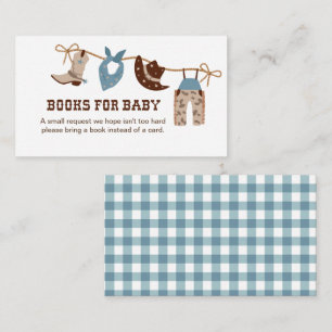 Cowboy Baby Shower Books for Baby Enclosure Card