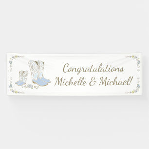 Cowboy Baby Shower Country Western Blue Boy Banner