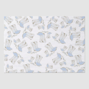 Cowboy Baby Shower Country Western Blue Boy Tissue Paper