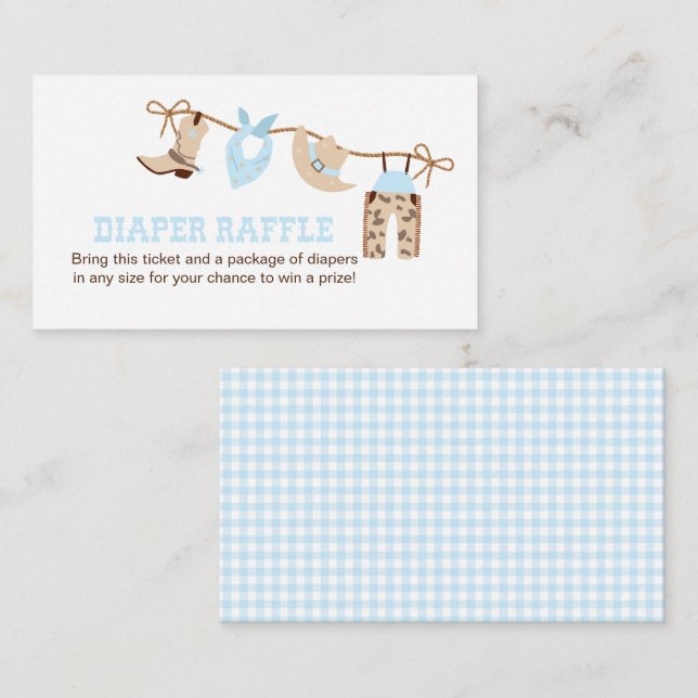 Cowboy Baby Shower Diaper Raffle Enclosure  (Front/Back)