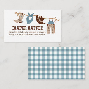 Cowboy Baby Shower Diaper Raffle Enclosure Card