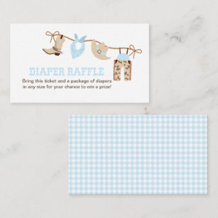 Cowboy Baby Shower Diaper Raffle Enclosure Card