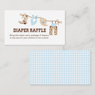 Cowboy Baby Shower Diaper Raffle Enclosure Card
