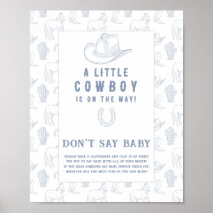 Cowboy baby shower Don't say baby  Poster