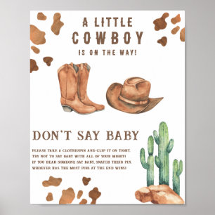 Cowboy baby shower Don't say baby Poster