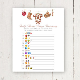 Cowboy baby shower Emoji picture game