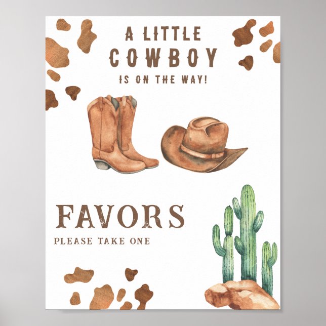 Cowboy baby shower Favours Poster (Front)