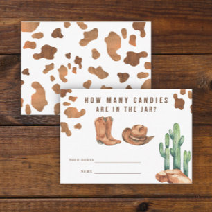 Cowboy Baby shower Guess how many candies Enclosure Card