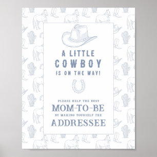 Cowboy baby shower - Help the Busy Mum-to-Be Poster