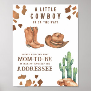 Cowboy baby shower - Help the Busy Mum-to-Be Poster