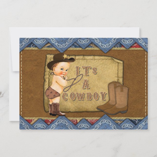 Cowboy Baby Shower Invitation (Front)