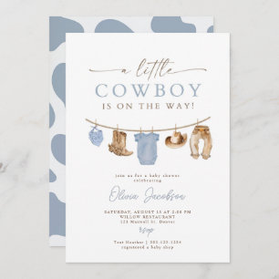 Cowboy Baby Shower Invitation Template, A little 