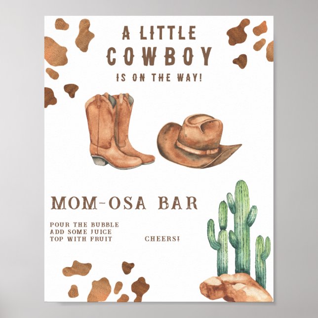 Cowboy baby shower Momosa bar Poster (Front)