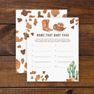 Cowboy Baby Shower - Name that baby food