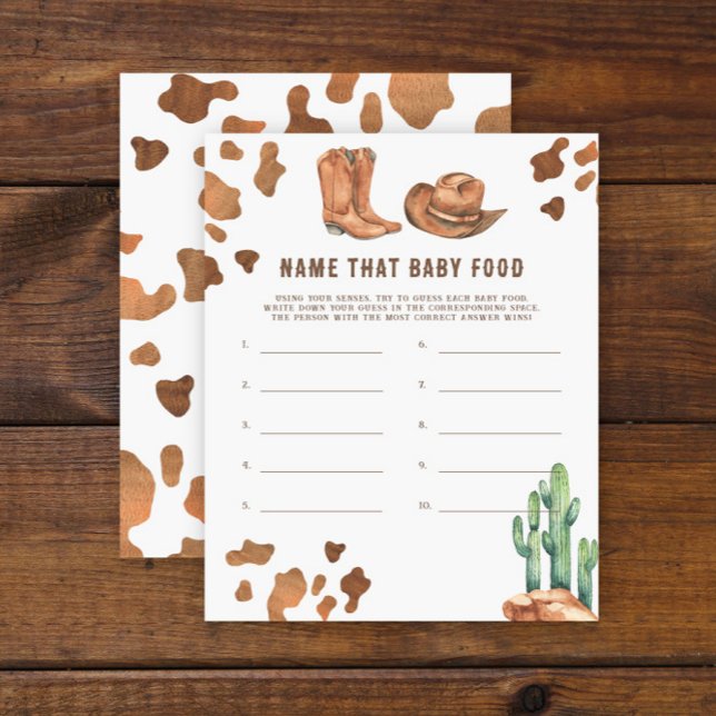 Cowboy Baby Shower - Name that baby food (Creator Uploaded)