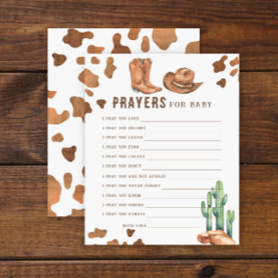 Cowboy baby shower - Party game prayers for baby