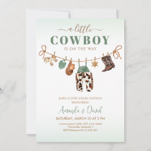 Cowboy  Baby shower Party Invitation