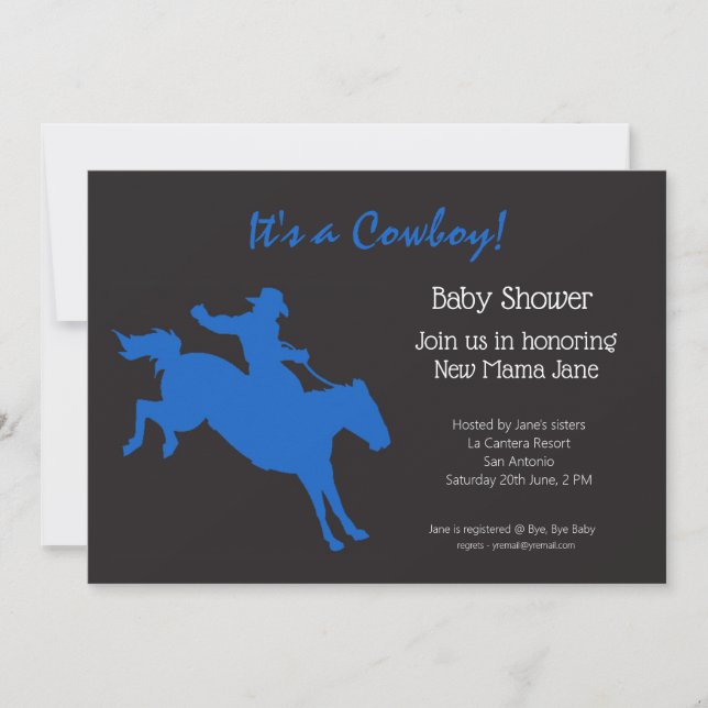 Cowboy Baby Shower Party Invitation (Front)