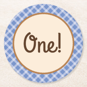 Cowboy Baby Shower Round Paper Coaster