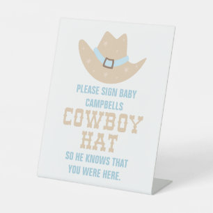 Cowboy Baby Shower Sign Hat