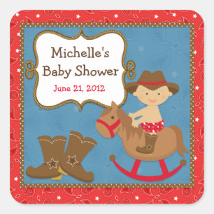 Cowboy Baby Shower Sticker