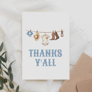 Cowboy Baby Shower Thank You Card