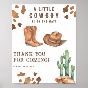 Cowboy baby shower Thank you for coming Poster