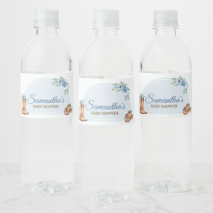 Cowboy Baby Shower Water Bottle Label