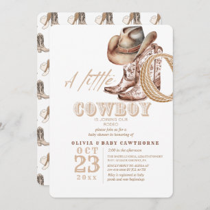 Cowboy Baby Shower Watercolor Rustic  Invitation