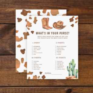 Cowboy Baby Shower - What's in your purse?