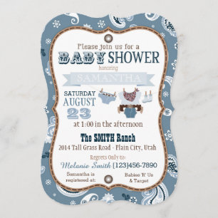 Cowboy Bandanna Jumper Baby Shower Invitation